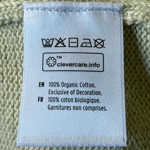 tentree Oatmeal 100% organic cotton Open-Front Diamond Eyelet Cardigan - Picture 11 of 15